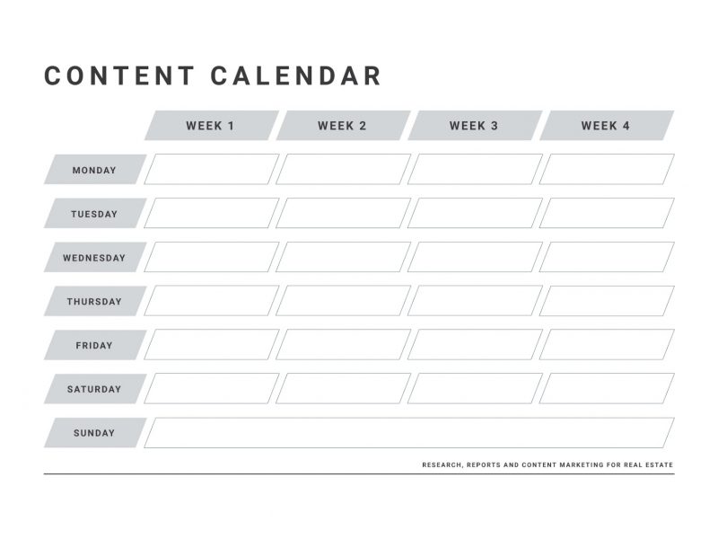 How to create a real estate content calendar and fill it quickly and